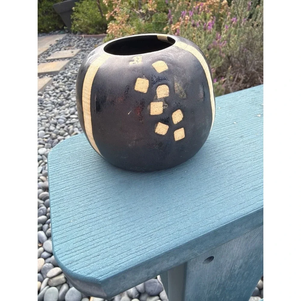 Debralee Studio Handmade Geometric Ceramic heavy Pot Vase 3